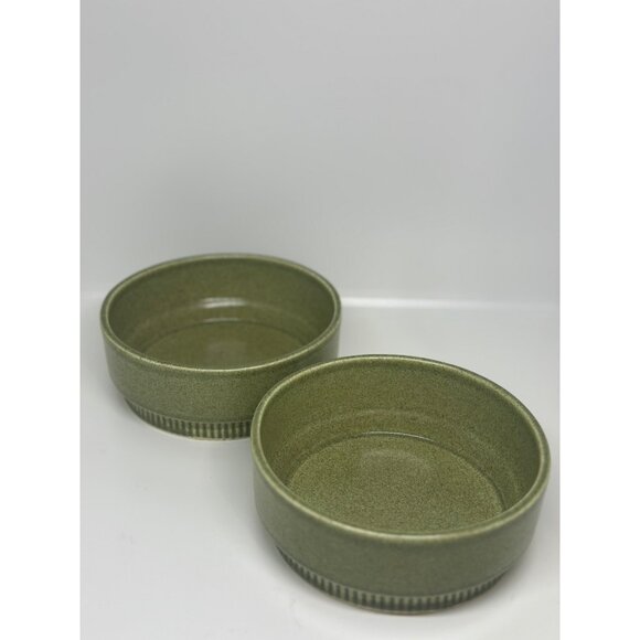 VTG Pfaltzgraff Nordic Soup Cereal 5.75"x2.25" Edge Ribbed Base Avocado Green - Picture 2 of 6